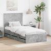 vidaXL Estructura de cama Gris Concreto 90 x 190 cm Madera Ingenieril