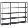 vidaXL Estanter&iacute;as de almacenaje 5 niveles pl&aacute;stico negro 213x38x170cm
