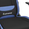 vidaXL Silla gaming de masaje tela negro y azul