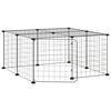 vidaXL Jaula para mascotas de 12 paneles puerta acero negro 35x35cm