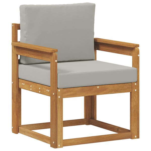 vidaXL Sof&aacute; de exterior Madera de Acacia S&oacute;lida y Poli&eacute;ster