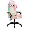vidaXL Silla gaming con luces LED RGB cuero sintético rosa y negro