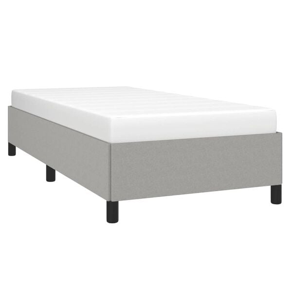 vidaXL Estructura de cama sin colch&oacute;n tela gris claro 90x200 cm