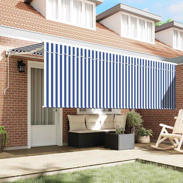 vidaXL Toldo Retr&aacute;ctil Azul y 400 x 200 cm Poli&eacute;ster y Aluminio
