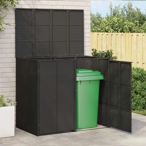 vidaXL Caja de Basura Caja 2 pcs Negro 65 x 80 x 115 cm Polietileno