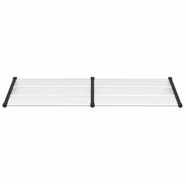vidaXL Marquesina puerta policarbonato negro y transparente 239x90 cm