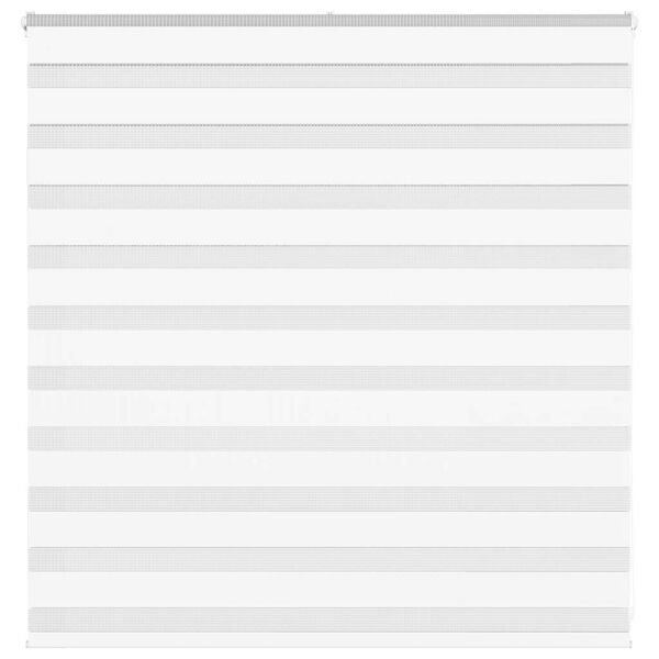 vidaXL Estor cebra blanco 140x100 cm tejido ancho 135,9 cm poli&eacute;ster