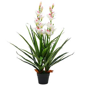 vidaXL Planta artificial orqu&iacute;dea con macetero 100 cm verde