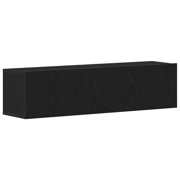 vidaXL Mueble de TV de madera de roble negro 120x30x30,5 cm