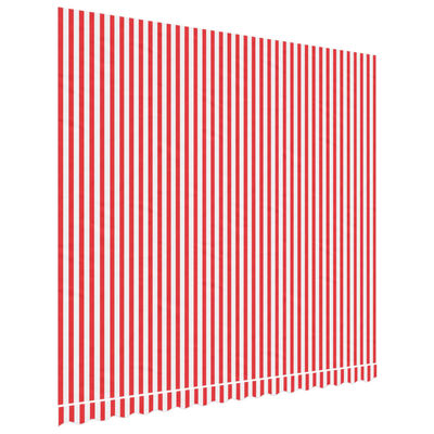 vidaXL Tela de repuesto de toldo rayas rojas y blancas 4x3,5 m