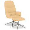 vidaXL Sill&oacute;n de relax y reposapi&eacute;s piel de ante sint&eacute;tica color crema