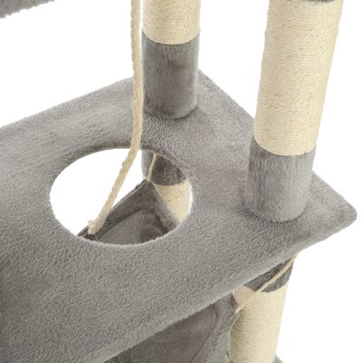 vidaXL Rascador para gatos con poste de sisal 140 cm gris