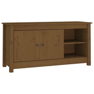 vidaXL Mueble de TV madera maciza de pino marr&oacute;n miel 103x36,5x52 cm
