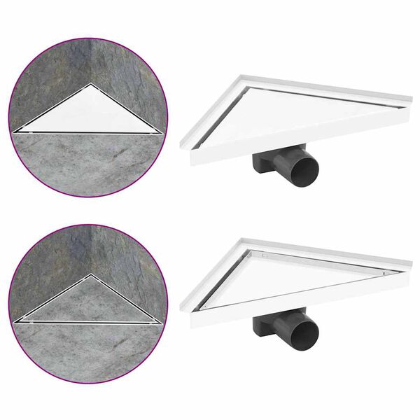 vidaXL Desag&uuml;e de ducha con cubierta 2 en 1 acero inoxidable 25x25 cm