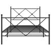 vidaXL Estructura cama sin colch&oacute;n con estribo metal negro 107x203 cm