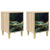 vidaXL Mesa de noche WIJHE 2 uds. Roble Sonoma 36 x 33 x 50 cm