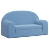 vidaXL Sof&aacute; cama de ni&ntilde;os 2 plazas felpa suave azul