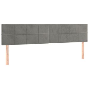 vidaXL Cabeceros 2 unidades de terciopelo gris claro 80x5x78/88 cm