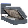 vidaXL Cama de almacenamiento LED con colch&oacute;n Gris oscuro 90 x 190 cm