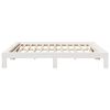 vidaXL Estructura de cama sin colch&oacute;n madera maciza blanca 200x200 cm