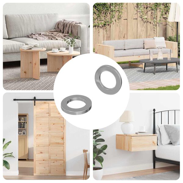 vidaXL Arandelas 2 pcs Plateado 10 x 10 x 1,2 mm Acero