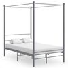 vidaXL Estructura de cama con dosel sin colch&oacute;n metal gris 120x200 cm