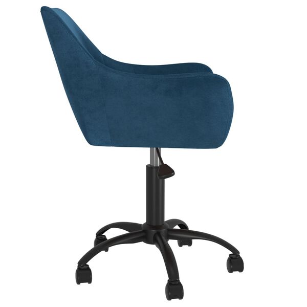vidaXL Silla de comedor giratoria de terciopelo azul