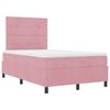 vidaXL Cama Box Spring LED con colch&oacute;n Rosa 120 x 190 cm Terciopelo