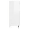 vidaXL Aparador de madera contrachapada blanco brillante 34,5x34x90 cm