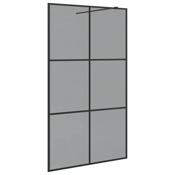 vidaXL Pared de Ducha Walk-in Negro 115 x 195 cm vidrio templado