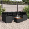 vidaXL Conjunto de sof&aacute;s de jard&iacute;n 7 pcs Negro rat&aacute;n sint&eacute;tico