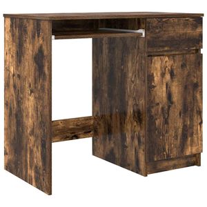 vidaXL Escritorio roble ahumado 86x49x76 cm madera de ingenier&iacute;a