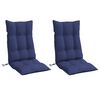 vidaXL Cojines para silla respaldo alto 2 uds tela Oxford azul marino