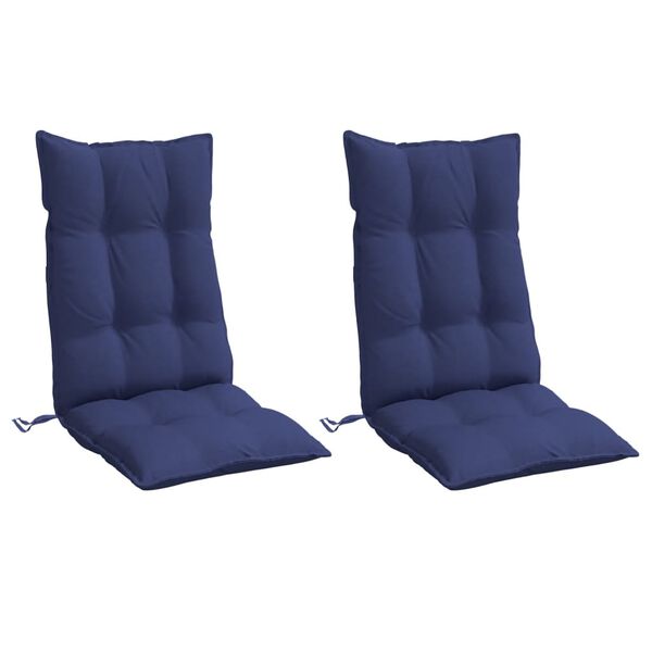vidaXL Cojines para silla respaldo alto 2 uds tela Oxford azul marino