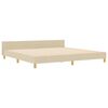 vidaXL Estructura de cama con cabecera Crema 200 x 200 cm tela