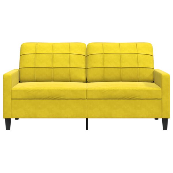 vidaXL Sofá de 2 plazas terciopelo amarillo 140 cm