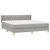vidaXL Cama box spring con colch&oacute;n tela gris claro 180x200 cm