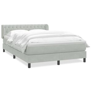 vidaXL Cama box spring con colch&oacute;n terciopelo gris claro 160x210 cm
