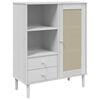 vidaXL Aparador alto SENJA aspecto de rat&aacute;n madera blanco 90x40x112 cm