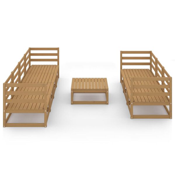 vidaXL Muebles de jard&iacute;n 8 piezas marr&oacute;n miel madera maciza de pino