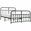 vidaXL Estructura cama sin colchón con estribo metal negro 150x200 cm