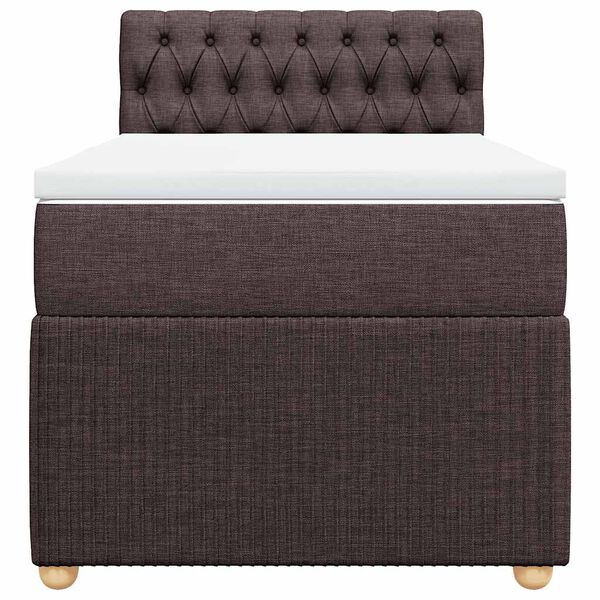 vidaXL Cama box spring con colch&oacute;n tela marr&oacute;n oscuro 80x200 cm