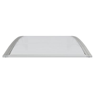 vidaXL Marquesina puerta policarbonato gris y transparente 100x75 cm