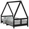 vidaXL Estructura de cama para ni&ntilde;os madera de pino negro 80x160 cm