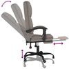 vidaXL Silla de oficina reclinable con masaje tela gris taup&eacute;