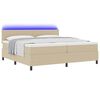 vidaXL Cama Box Spring LED Gris claro y . 200 x 200 cm Tela de Pana