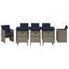 vidaXL Conjunto de Comedor de Jard&iacute;n 9 pcs Gris rat&aacute;n sint&eacute;tico