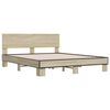 vidaXL Estructura cama madera ingeniería metal roble Sonoma 160x200 cm