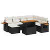 vidaXL Set de sof&aacute;s de jard&iacute;n 8 piezas y cojines rat&aacute;n sint&eacute;tico negro
