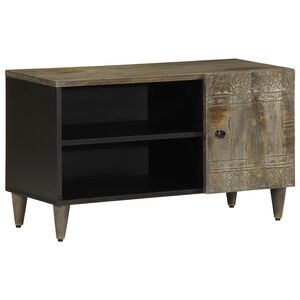 vidaXL Mueble de TV madera maciza de mango gris claro 80x31,5x46 cm
